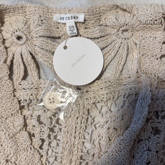 NWT En Créme Crochet Top and Pant Set In Beige - Picture 4 of 4